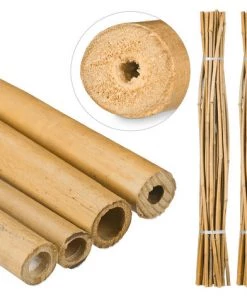 RELAXDAYS 50x Tiges En Bambou 150 Cm, En Bambou Naturel, Bâtons En Bambou Comme Tuteur Ou Décoration, Pour Bricoler, Nature