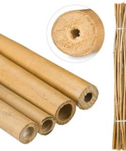 RELAXDAYS 25x Tiges En Bambou 150 Cm, En Bambou Naturel, Bâtons En Bambou Comme Tuteur Ou Décoration, Pour Bricoler, Nature
