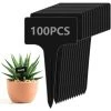 SUPERMARKET 100 Pcs Étiquettes De Plantes Étiquettes Jardin Imperméable T-Type Étiquettes Plantes En Plastique Noir Marqueurs Semis，Superma