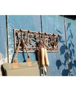 ESSCHERTDESIGN Porte Outils Jardin Antique En Fonte 3 Supports Marron - Marron -Accessoire de culture Soldes Boutique 4729233 3