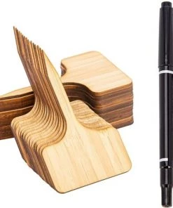 TINOR 30 Pcs Bambou Plante Étiquettes De Plantes En Bambou D'étiquette En Bois Marqueurs De Type T Pour Jardin Plantes En Pot Accessoires À Effet De Serre - 10 X 6 Cm