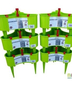 MIKADO Réservoir - Lot De 6 Réservoirs 2L Pour Tuteur VERT ANIS