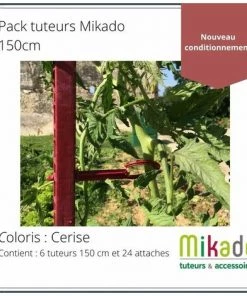MIKADO Tuteur - Tomate - PACK 150 CERISE : 6 Tuteurs 150 Cm Et 24 Attaches 8 MIKADO Tuteur - Tomate - PACK 150 CERISE : 6 Tuteurs 150 Cm Et 24 Attaches -Accessoire de culture Soldes Boutique 48889085 2
