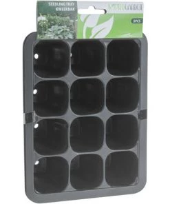 PROGARDEN Terrine Pour Semis Capacité 12 Pots . Lot De 3 Pièces. 18.5 X 14 X 5.5 Cms.