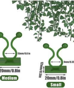 Clips D'escalade Pour Plantes, Crochets Muraux Auto-Adhésifs Pour Vignes Clips De Fixation Pour Vignes Murales Support De Légumes De Jardin Invisible (Vert, Taille S/M),Starlight,100 Pièces -Accessoire de culture Soldes Boutique 50941865 2