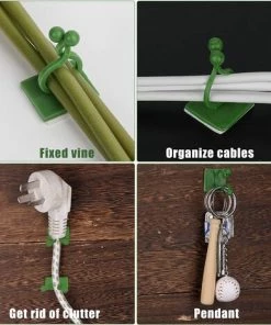 Clips D'escalade Pour Plantes, Crochets Muraux Auto-Adhésifs Pour Vignes Clips De Fixation Pour Vignes Murales Support De Légumes De Jardin Invisible (Vert, Taille S/M),Starlight,100 Pièces -Accessoire de culture Soldes Boutique 50941865 5