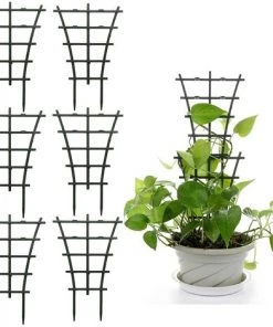 Support Pour Plantes Grimpantes, Mini Treillis De Jardin, Superposé - Support Pour Plantes Grimpantes En Pot,Starlight,6Pcs
