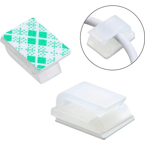 ALMI Paquet De 50 Clips De Câble Auto-Adhésif Clips De Fil Électrique Clips De Gestion De Câbles Pour Voiture, Bureau Et Maison (13 X 10 Mm, Blanc) 4 ALMI Paquet De 50 Clips De Câble Auto-Adhésif Clips De Fil Électrique Clips De Gestion De Câbles Pour Voiture, Bureau Et Maison (13 X 10 Mm, Blanc) – Image 2