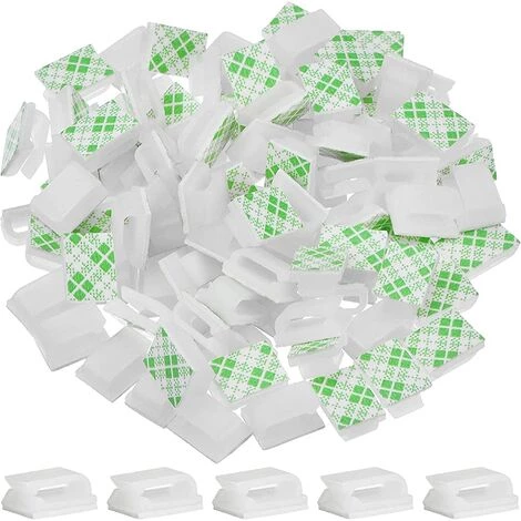 ALMI Paquet De 50 Clips De Câble Auto-Adhésif Clips De Fil Électrique Clips De Gestion De Câbles Pour Voiture, Bureau Et Maison (13 X 10 Mm, Blanc) 5 ALMI Paquet De 50 Clips De Câble Auto-Adhésif Clips De Fil Électrique Clips De Gestion De Câbles Pour Voiture, Bureau Et Maison (13 X 10 Mm, Blanc) – Image 3