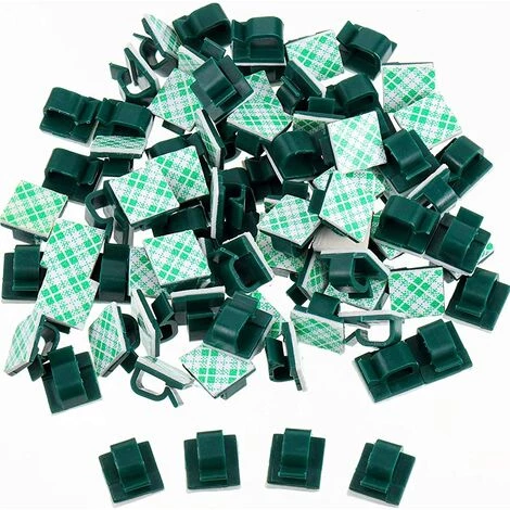 ALMI 100 Pièces Mini Clips De Câble Extérieurs Avec Ruban Adhésif Clips Câble Auto-Adhésifs Clips De Lumière De Décoration Clip De Porte-Câble Pour Noël Et Lumière De Fée (S. Vert Foncé) 6 ALMI 100 Pièces Mini Clips De Câble Extérieurs Avec Ruban Adhésif Clips Câble Auto-Adhésifs Clips De Lumière De Décoration Clip De Porte-Câble Pour Noël Et Lumière De Fée (S. Vert Foncé) – Image 4