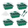 Mini Serre Pour Plantes, 5 Pièces 12 Cellules Intérieure Plateau Semis Bac à Semis Pépinière Boîte De Culture Avec Couvercle Et Ventilation Durables, Fontainebleau -Accessoire de culture Soldes Boutique 51213273 1