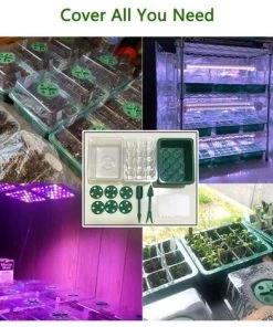 Mini Serre Pour Plantes, 5 Pièces 12 Cellules Intérieure Plateau Semis Bac à Semis Pépinière Boîte De Culture Avec Couvercle Et Ventilation Durables, Fontainebleau -Accessoire de culture Soldes Boutique 51213273 5