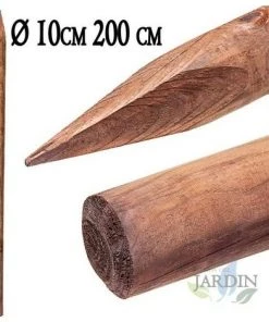 SUINGA Tuteur D'arbre Ø10 Cm X 200cm, Poteaux Ronds En Bois Avec Pointes, Palissades, Piquets De Fixation, Piquets