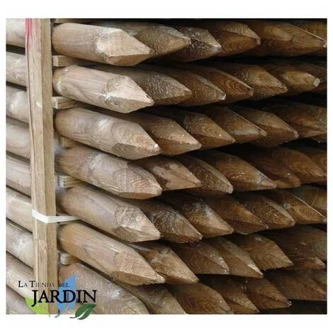 SUINGA Tuteur D'arbre Ø5 Cm X 200cm, Poteaux Bois Ronds Avec Pointes, Palissades, Piquets De Fixation, Piquets 4 SUINGA Tuteur D'arbre Ø5 Cm X 200cm, Poteaux Bois Ronds Avec Pointes, Palissades, Piquets De Fixation, Piquets – Image 2