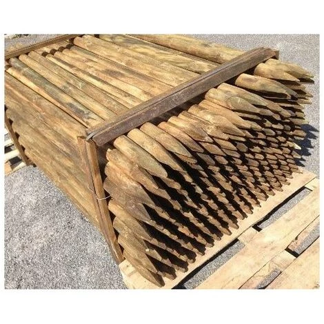 SUINGA Pack 10 X Piquet D'arbre Ø6 Cm X 180cm, Poteaux Bois Ronds Avec Piquets, Palissades, Piquets De Fixation, Piquets 6 SUINGA Pack 10 X Piquet D'arbre Ø6 Cm X 180cm, Poteaux Bois Ronds Avec Piquets, Palissades, Piquets De Fixation, Piquets – Image 4
