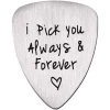 LITZEE Guitar Pick Ich Pick Sie Immer Für Immer Brief Titan Acier Guitar Pick Collier Musique Pendentif Cadeau DIY Pour Guitare Basse électrique -Accessoire de culture Soldes Boutique 51552558 1