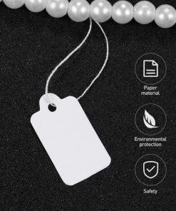 READCLY Lot De 500 étiquettes De Prix Blanches Avec Ficelle Pour Vêtements, Bijoux, Bagues – 23 X 13 Mm -Accessoire de culture Soldes Boutique 52506596 2