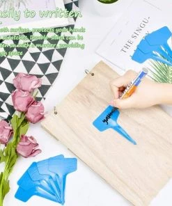 READCLY 100Pcs Étiquettes De Plantes Durables, T-Type Étiquettes Plantes Étiquettes De Jardin Imperméable, Plastique Garden Etiquettes Signes Pour Fleur Légumes Graine Jardin Pépinière 6 X 10cm (Bleu) -Accessoire de culture Soldes Boutique 52506738 2