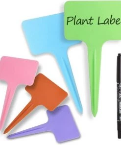 READCLY 100 étiquettes En Plastique Pour Plantes, étiquette En T Réutilisable Avec Marqueurs, étiquettes Pour Plantes De Jardin 2,35 X 3,95 Pouces (environ 6 X 10 Cm)
