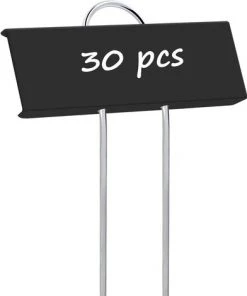 READCLY Lot De 30 étiquettes En Métal Pour Plantes, 26,9 Cm, Marqueurs De Jardin Réutilisables Pour Légumes, Herbes, Fleurs, Serre Black 30-Pack