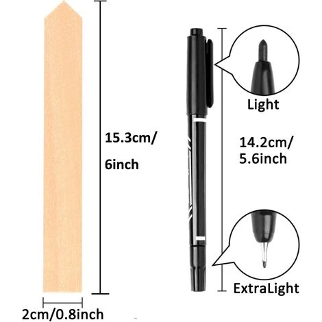 READCLY 50Pcs Étiquettes De Plantes En Bois Avec Un Stylo Marqueur, Pointu Signe De La Plante Imperméable Écologiques Marqueurs De Jardin Pour Semences Herbes Fleurs Légumes (15 X 2 Cm) 4 READCLY 50Pcs Étiquettes De Plantes En Bois Avec Un Stylo Marqueur, Pointu Signe De La Plante Imperméable Écologiques Marqueurs De Jardin Pour Semences Herbes Fleurs Légumes (15 X 2 Cm) – Image 2