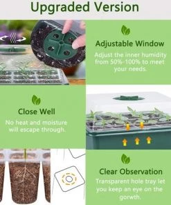 TINOR Mini Serre Pour Plantes, 6 Pièces 72 Cellules Intérieure Plateau Semis Bac à Semis Pépinière Boîte De Culture Avec Couvercle Et Ventilation Durables -Accessoire de culture Soldes Boutique 52546926 3