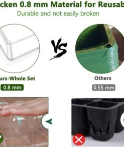 TINOR Mini Serre Pour Plantes, 6 Pièces 72 Cellules Intérieure Plateau Semis Bac à Semis Pépinière Boîte De Culture Avec Couvercle Et Ventilation Durables -Accessoire de culture Soldes Boutique 52546926 4
