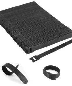 SUPERMARKET Attache Cable, Noir Réglable Réutilisable Serre Cable Auto-agrippant (100 Pièces 150 X 12 Mm)，Superma