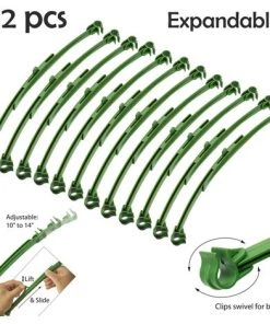 SUPERMARKET 12 Pcs Connecteurs De Treillis à Bras Réglable Supports, Tuteur Plantes Grimpantes Bras En Plastique Extensible Pour Végétaux,vert，Superma