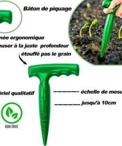 MACARON Kit Outil Jardinage Complet Pour Potager D'intérieur Semoir Outils De Transplantation Plantes Semis Semoir à Graines De Distribution Planteuse Piqueur Perforatrice Ergonomique,1 Jeu De 4 Pièces (transplanteur De Semis * 1 + Perforatrice * 2 + Coupe * 1) M -Accessoire de culture Soldes Boutique 53318475 3