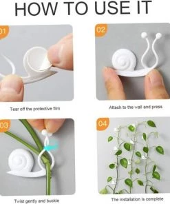 Clips De Fixation De Mur Plante, Plantes De Jardin Cravates Soutien Aux Clips, Au Fixateur D'escalade, Aux Vignes Auto-adhésives De Fixation De Clips Pour Le Travail De Jardinage, 10 Pcs, Vert,Starlight -Accessoire de culture Soldes Boutique 54053143 4