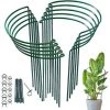 KARTOKNER 10x Tuteurs Pour Plantes, Piquets Verts Demi-Ronds Support Pour Plantes Support Plante,Aidez Vos Plantes à Pousser - Anneau De Support De Plante Pieux à Hortensias,Pivoines,Plantes Vivaces(25cmx40cm) -Accessoire de culture Soldes Boutique 54074053 1