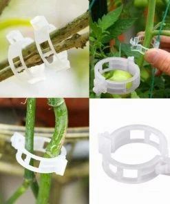 KARTOKNER 200 Pcs Support Pour Plantes De Jardin Clips Pour Les Légumes Tomate Vigne Tiges De Croissance Droit Et Plus Sain 2.5cm X 2cm Blanc -Accessoire de culture Soldes Boutique 54074055 5