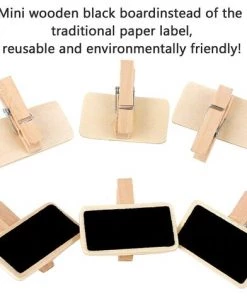 Mini Tableau Noir En Bois, Mini Panneau D'Affichage Avec Pince Mini Tableaux Mémo Mini Tableau Noir Ardoise Pour Mémo, Mariage Étiquette Alimentaire Forme De Rectangle Lilaris 30Pcs，Irisfr -Accessoire de culture Soldes Boutique 54697297 3