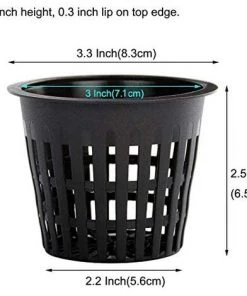 HKLFFJA Paniers Hydroponiques Plastique Pot Plantation Hydroponique Réutilisable Panier Plante Aquatique Pour Culture Hydroponique Aéroponique, Plantation De Fleurs, Jardinage(12pcs, Noir)
