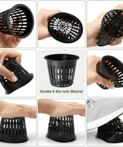 HKLFFJA Paniers Hydroponiques Plastique Pot Plantation Hydroponique Réutilisable Panier Plante Aquatique Pour Culture Hydroponique Aéroponique, Plantation De Fleurs, Jardinage(12pcs, Noir) -Accessoire de culture Soldes Boutique 54993093 5