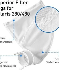 HKLFFJA MUSCCCM Sacs Pour Nettoyeur De Piscine En Nylon, Remplacement De Sac Zipper Pour Polaris 280 & 480 Sac De Filtration Universel Pour Sac De Nettoyage 280 Sacs De Rechange Polaris