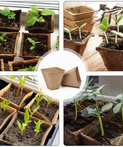 PETITES ECREVISSES 100 Pièces Pots De Semis En Fibre Biodégradable Godet Semis Carré Pour Jardins Potagers Serres - 6cm -Accessoire de culture Soldes Boutique 55495817 5