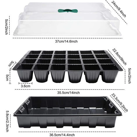 PETITES ECREVISSES Lot De 5 Mini Serre Pour Semis Bac à Semis De 24 Trous Avec Couvercle Pour Semis Et Germination 5 PETITES ECREVISSES Lot De 5 Mini Serre Pour Semis Bac à Semis De 24 Trous Avec Couvercle Pour Semis Et Germination – Image 3