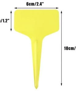 Kueatily Lot De 100 étiquettes Jaunes En Plastique Pour Plantes Et Légumes 6 X 10 Cm -Accessoire de culture Soldes Boutique 55675278 2