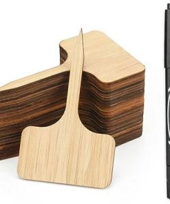 ILOVEMILAN 60PCS étiquettes En Bambou Pour Plantes Semis Potager De Jardinage -forme De T, 6 X 10 Cm