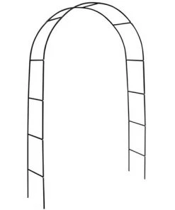 TANCYCO Supports De Plantes Grimpantes, Arche De Rose, Support De Plantes De Treillis De Jardin Pour La Décoration De Fête De Cérémonie De Mariage De Jardin En Plein Air, Métal Robuste, 2.4*1.4*0.38m, Noir