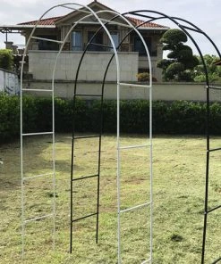 TANCYCO Supports De Plantes Grimpantes, Arche De Rose, Support De Plantes De Treillis De Jardin Pour La Décoration De Fête De Cérémonie De Mariage De Jardin En Plein Air, Métal Robuste, 2.4*1.4*0.38m, Noir -Accessoire de culture Soldes Boutique 55764209 5
