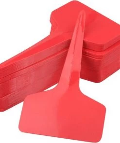 PERLE RARE 100 étiquettes En Plastique Pour Plantes Et Légumes Rouge 6 X 10 Cm