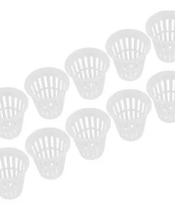 ROSIER 10pcs / Set Paniers Hydroponiques Plantes Tasses Pots En Plastique Réutilisable Durable Jardin Net Pépinière Seau Panier Pour Jardin Hydroponique Plantation Balcon(Blanc),VEBTles