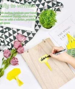 STARLIGHT 100Pcs Étiquettes De Plantes Durables, T-Type Étiquettes Plantes Étiquettes De Jardin Imperméable, Plastique Garden Etiquettes Signes Pour Fleur Légumes Graine Jardin Pépinière 6 X 10cm (Jaune),SL.GT -Accessoire de culture Soldes Boutique 56091900 3