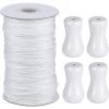 MACARON Corde D'Ombrage Tressé Rouleau1.8MM Cordon 50 Mètres En Bois Blanc 4 Accessoires Pour Stores Vénitiens Verticaux Plante De Jardinage Et De L'Artisanat (Blanc)LO-Ron
