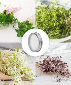 FONTAINEBLEAU Kit De 6Pcs Couvercles Germination Avec 4Pcs Couvercle à Germer Écran En Acier Inoxydable Et 2Pcs Supports De Germination Pour Graines à Germoir Noir，Fonepro -Accessoire de culture Soldes Boutique 56325393 4