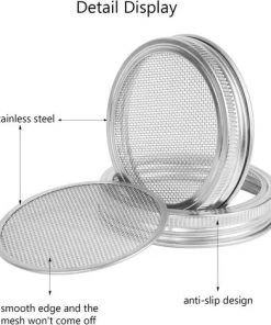 FONTAINEBLEAU Kit De 6Pcs Couvercles Germination Avec 4Pcs Couvercle à Germer Écran En Acier Inoxydable Et 2Pcs Supports De Germination Pour Graines à Germoir Noir，Fonepro -Accessoire de culture Soldes Boutique 56325393 5