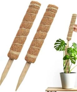 IRISFR 2 Pièces Tuteur Plante,Tuteur Coco, Poteau De Coco, Bâton De Coco Pour La Maison Jardin Plante Grimpantes Extension De Support De Plante，Lilaris
